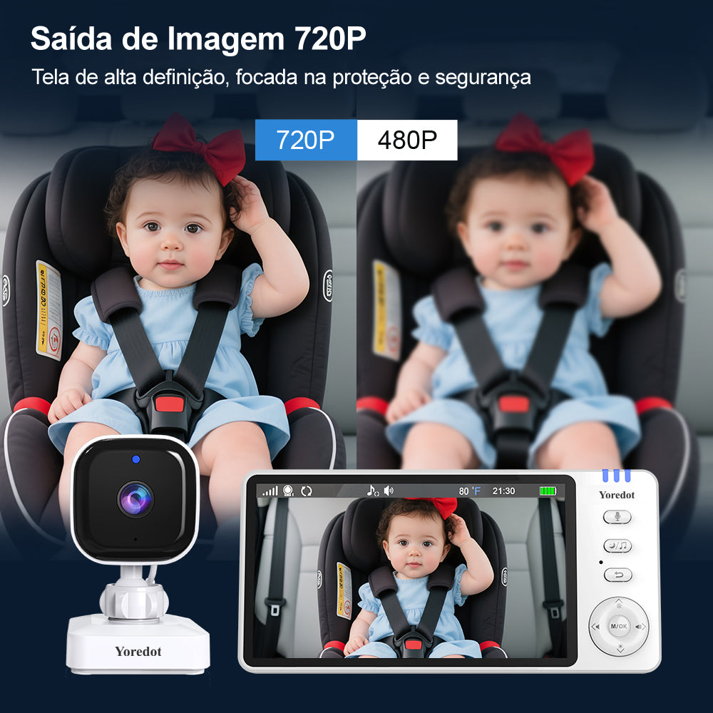 Cámara portátil con visión nocturna y soporte para monitor de bebés