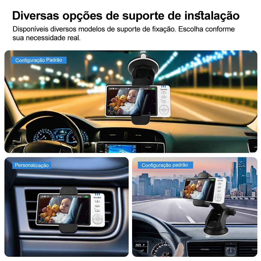 Cámara portátil con visión nocturna y soporte para monitor de bebés