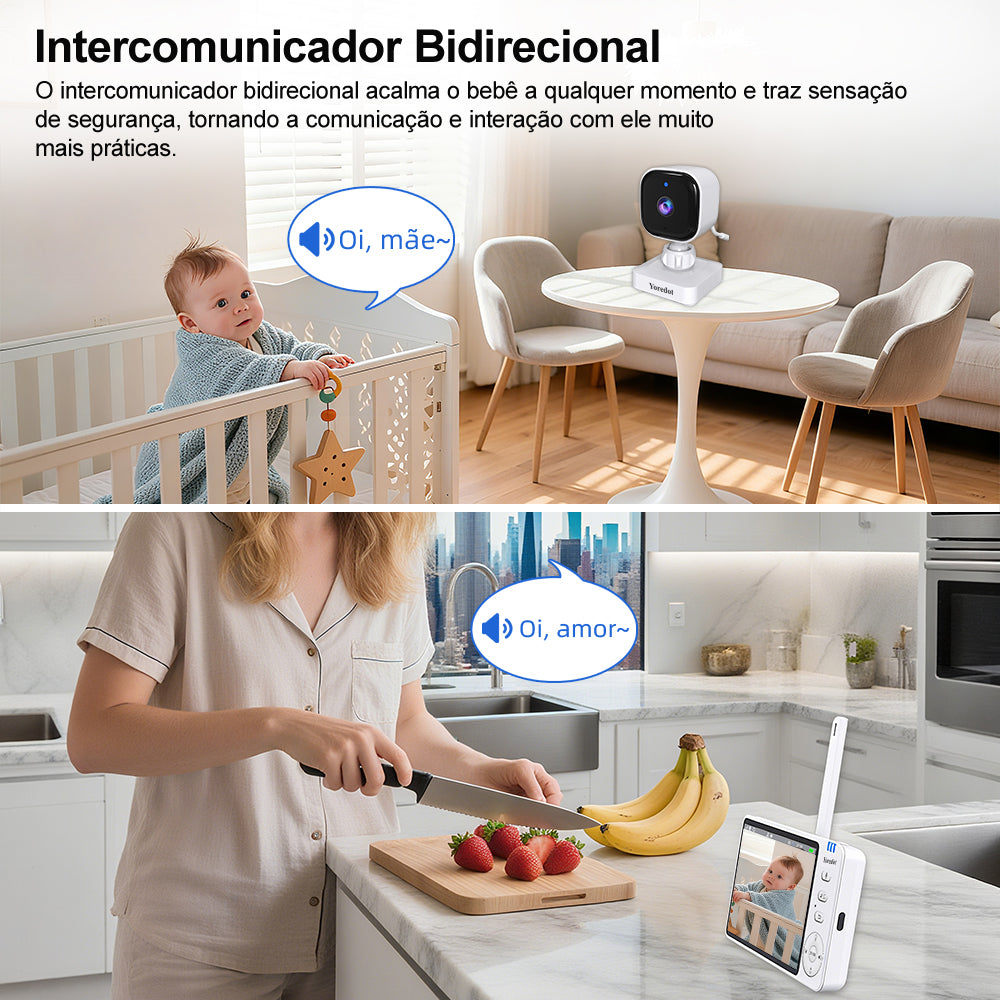 Cámara portátil con visión nocturna y soporte para monitor de bebés